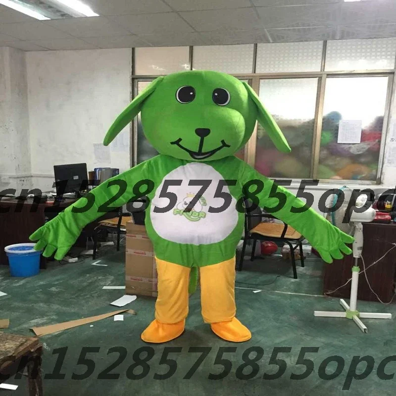 Green Dog Mascot Costume Cartoon Anime Dogs Mascotter Cosplay Scaramouche Mask Party Halloween Carnival Costumes For Adults