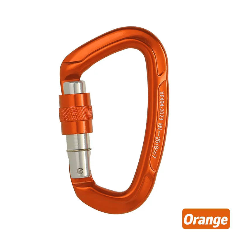 Outdoor professionele rotsklimmen karabijnhaak 25kN slot D-vorm veiligheidsgesp voor sleutels gereedschap apparatuur