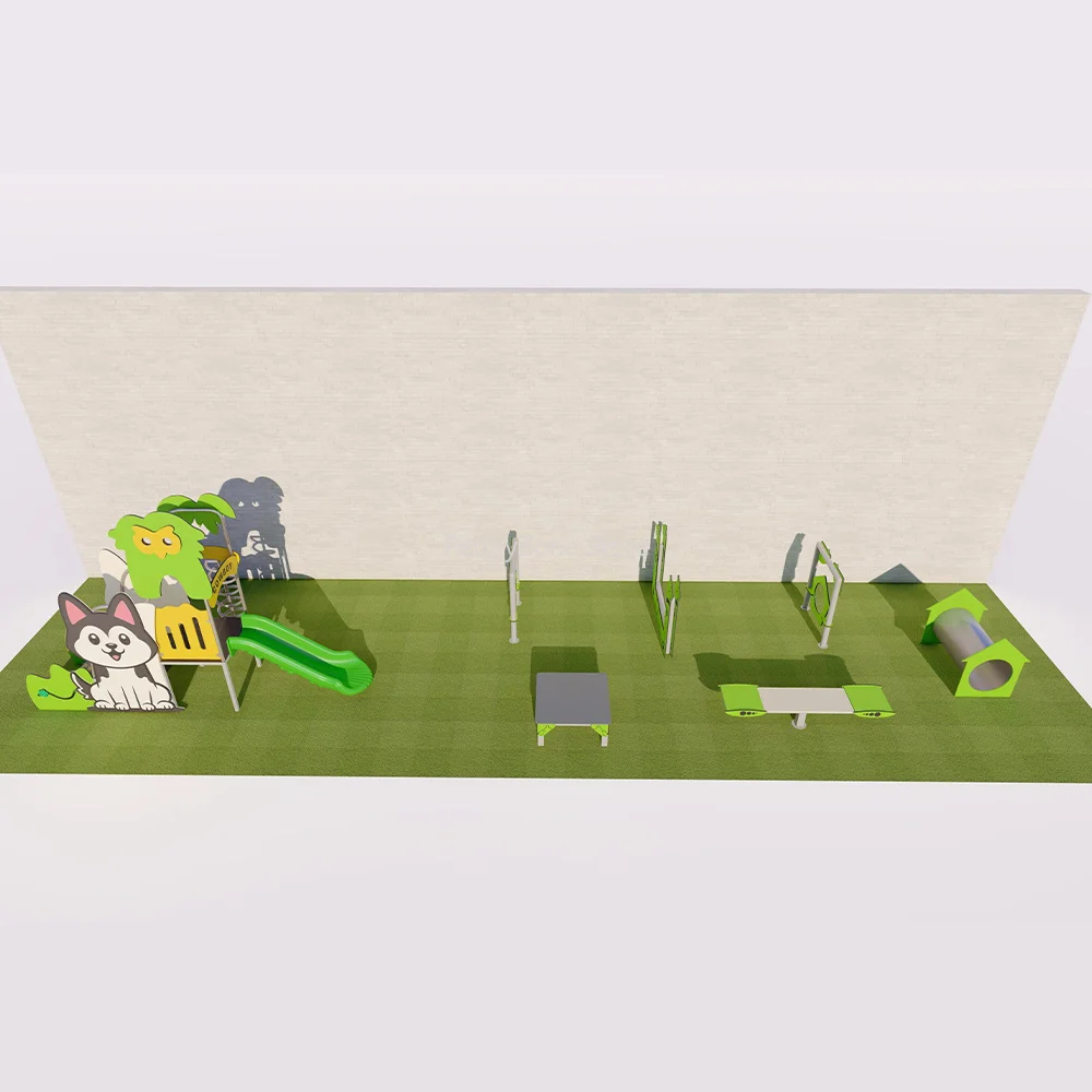 Dog Park And Backyard Playground Equipment Outdoor With Tunnels Platforms Obstacles For Dogs And Cats