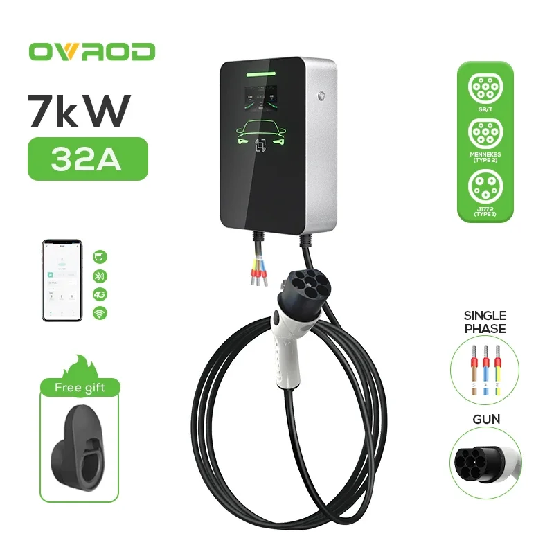 

Ovrod Gbt 7Kw 32A Rfid карта Wallbox зарядная станция Ev настенное зарядное устройство 32A настенное зарядное устройство Ev зарядное устройство