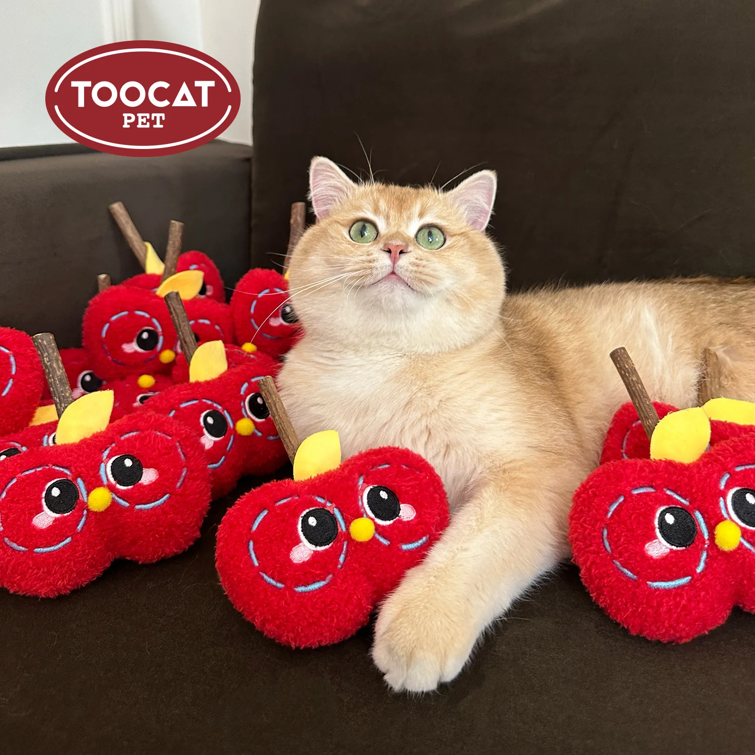 

Cat Teething Toys Bite-resistant Apple Wood Tien Tiao Cat Toys Self-help Relieve Boredom Teasing Cat Stick Pet Supplies