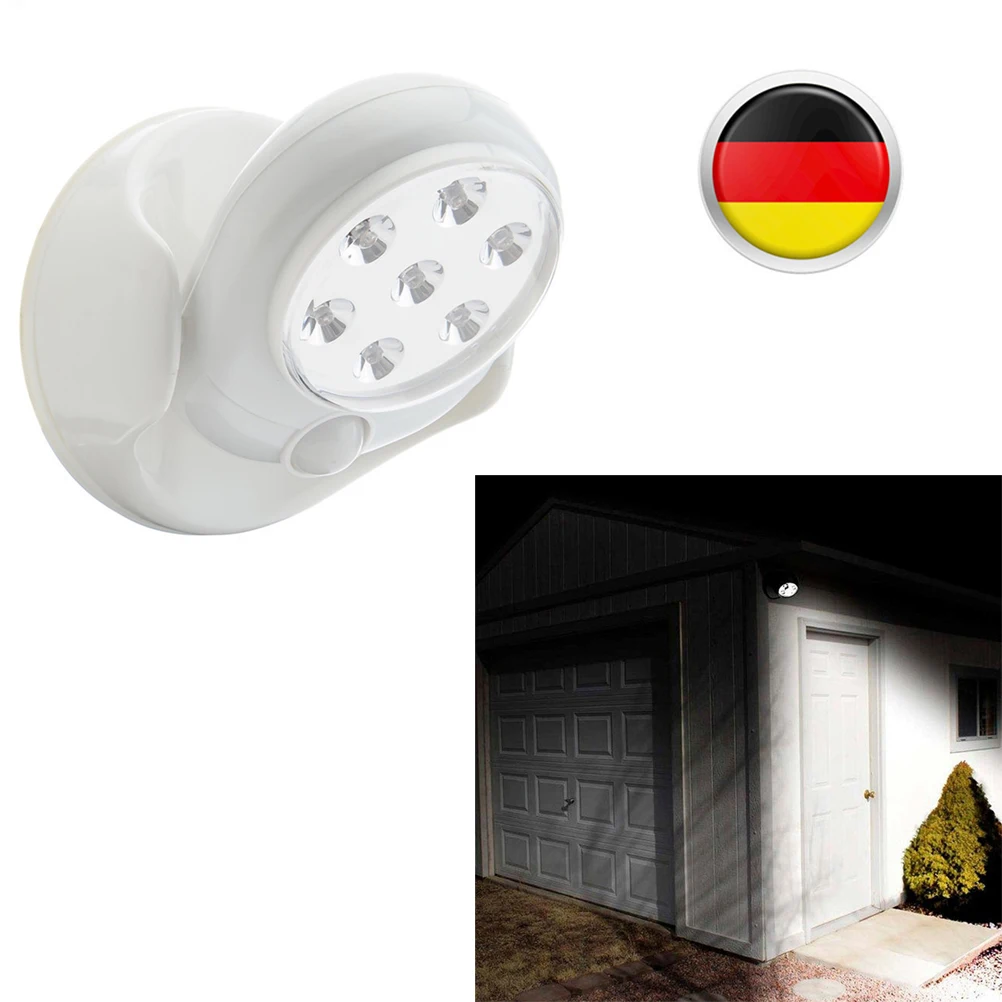 Lámpara LED inalámbrica con Sensor activado por movimiento, lámparas de pared con rotación de 360 grados, luz de porche para interiores y exteriores