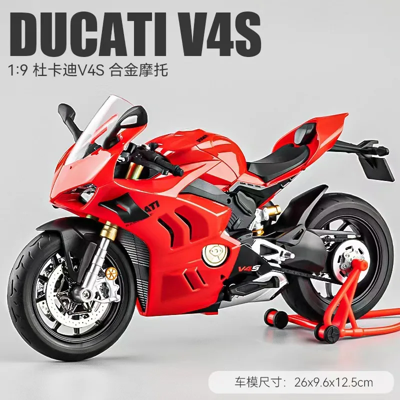 1: 9 Ducati V4S Road Track Board Toy Simulation Motorcycle Alloy Car Model Accessories