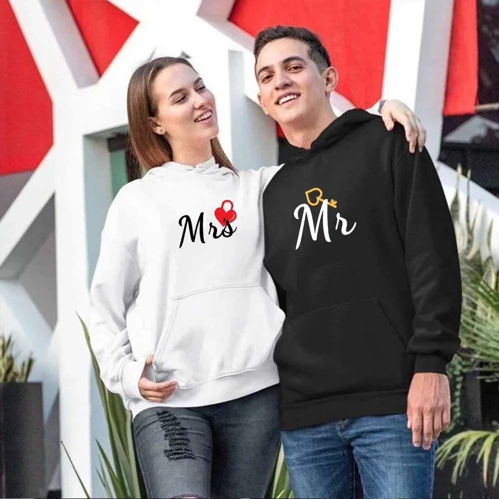 2024 Couple Hoodies Lover Clothing Printed Women Men Sweatshirt Dating Fashion Pullovers Casual Sport Long Sleeve Hooded