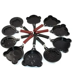 Mini Omelette Kitchen Supplies Breakfast Love Pancake Pan Heart Shaped Omelette Pan Without Lid Cast Iron Black Items