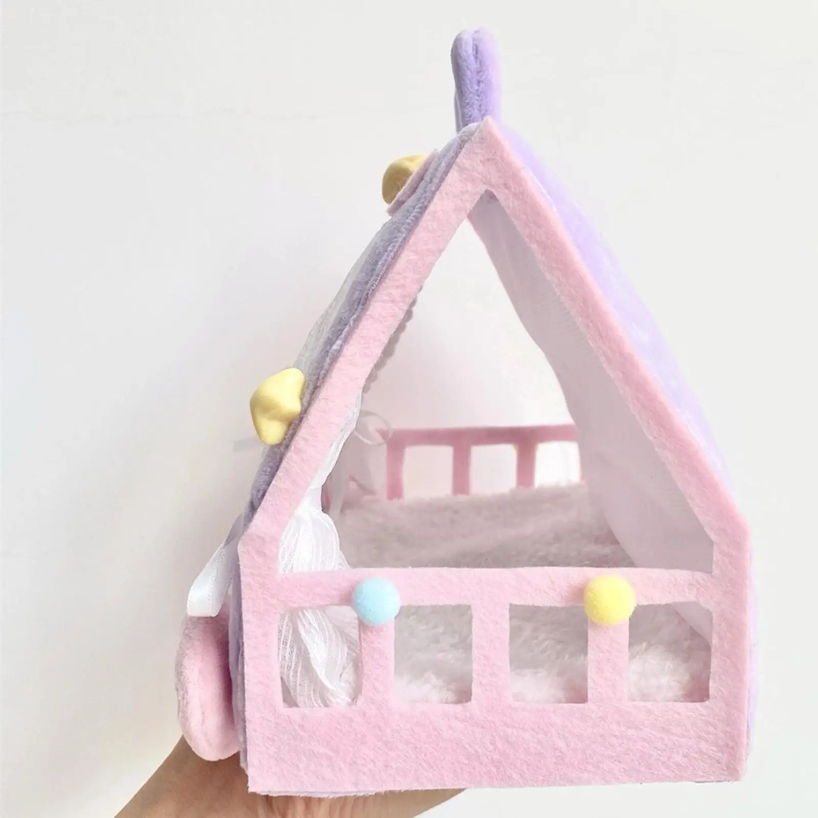 Baby Doll Crib Adorable Miniature House Tent Design Toy Cribs For Baby Dolls For GirlToddler Kids Play Nursery Pretend Play Home