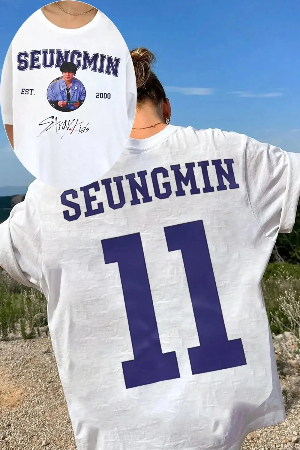 Kpop Boy Band SKZ Felix number Graphics 100%Cotton Unisex Shirt 2026 Summer New Men's Women's Korean Fashion Tshirt fan gift view 4