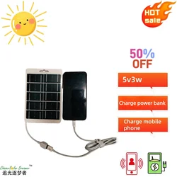 5V 3W Wholesale Solar Panel USB Waterproof Outdoor Hike Camping Portable  Battery Mobile Phone Charging Bank Charging Panel