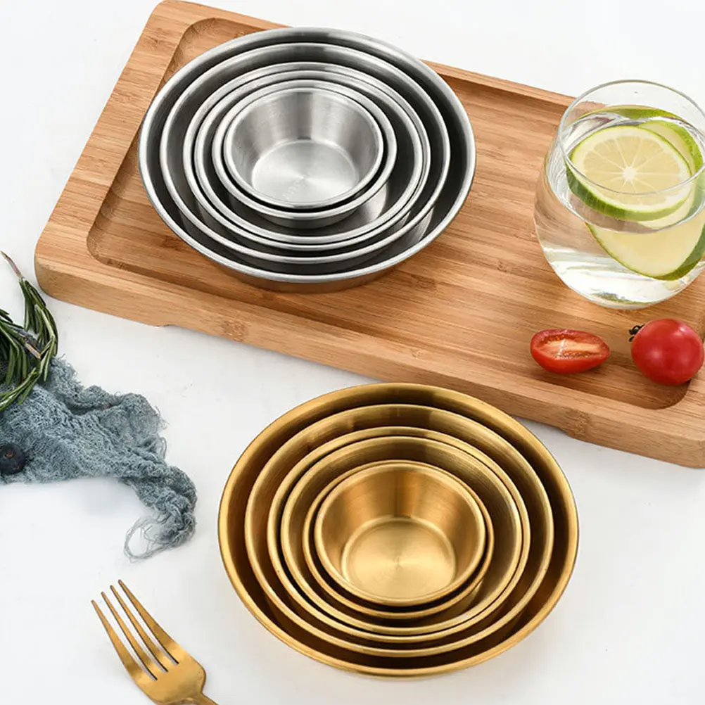 Juego de 2 Tazones para Salsas de Acero Inoxidable, Aptos para Lavavajillas, Resistentes al Óxido, para Condimentos, Salsas, Kimchi Coreano y Aceite de Chile, para el Hogar y Restaurantes