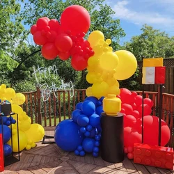 Balony na czerwony niebieski żółty girlanda cyrkowa karnawał urodziny impreza lateksowa łuk balonowy Baby Shower Air Globos materiały dekoracyjne