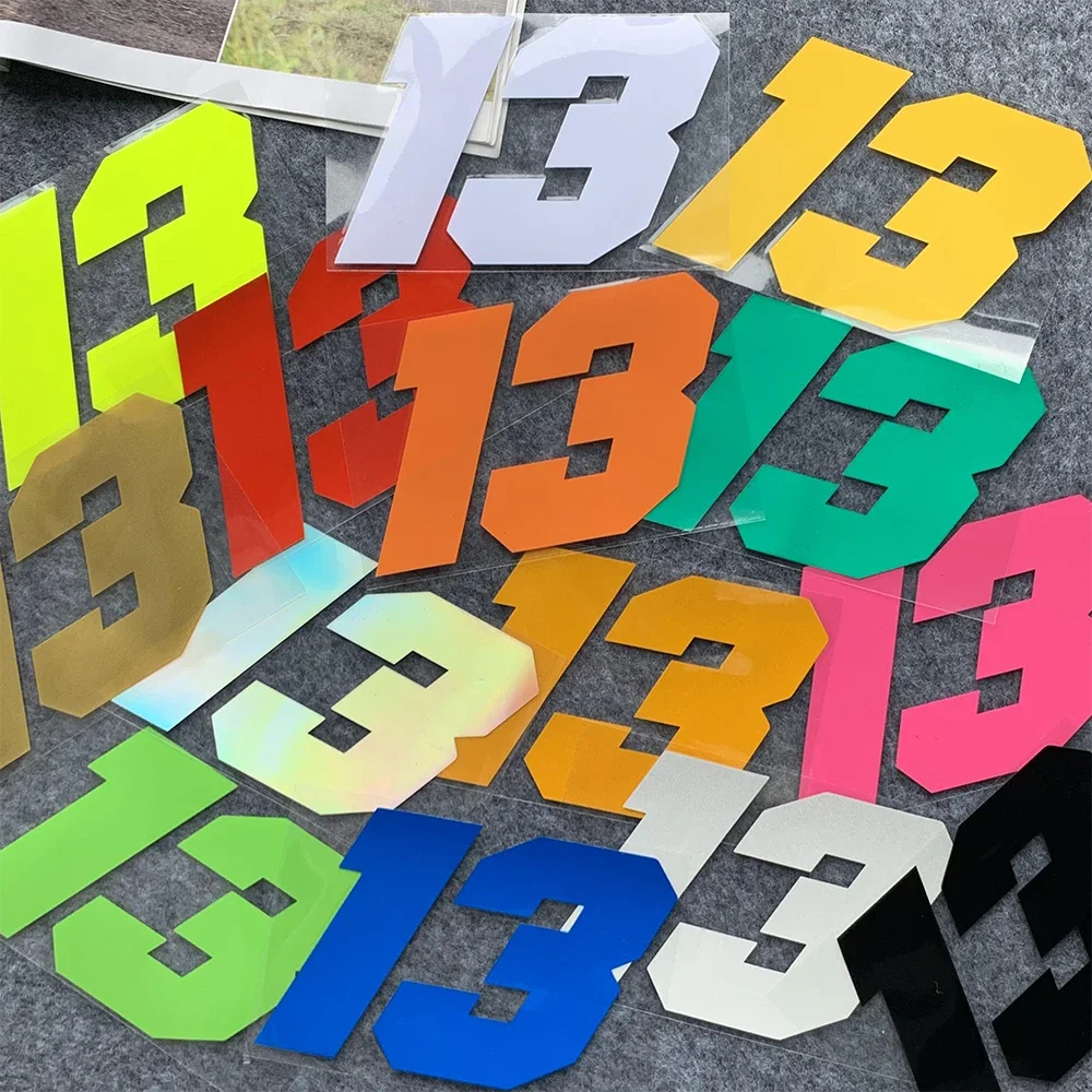 Number 13 Reflective Moto Stickers Decor Motorcycle Scooter Auto Body Windshield Helmet Decal Accessories for Kawasaki Aprilia