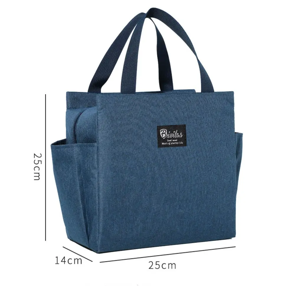 Isolatiepakket Effen Kleur Outdoor Draagtas Canvas Lunch Tas Voedsel Handtassen Waterdichte Lunch Tas Thermisch Ontbijt Organizer