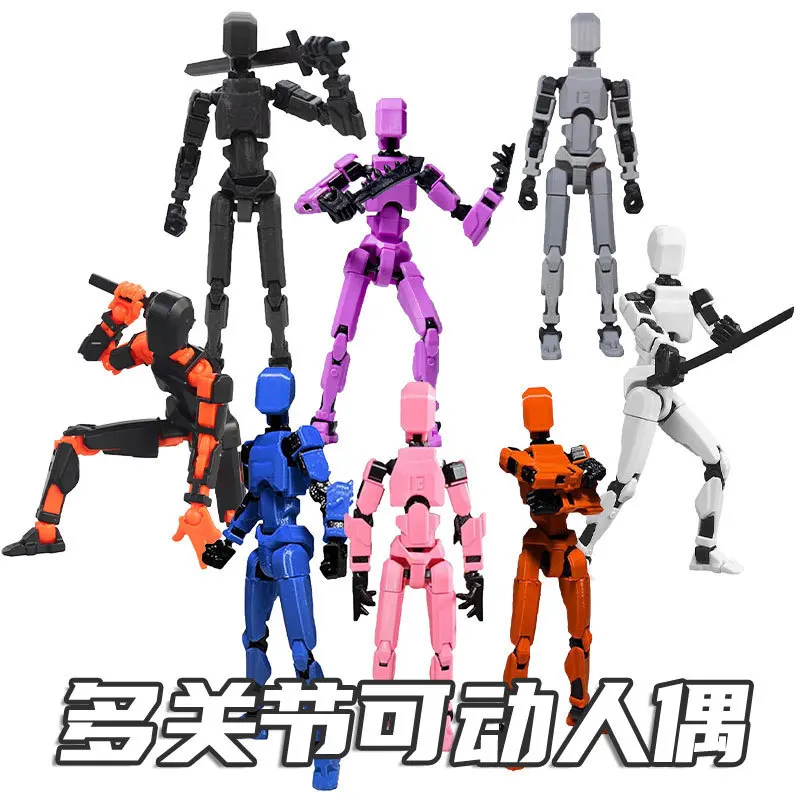 Dummy 13 Action Figure Toys for Kids Lucky 13 Multi Jointed Movable Shapeshift Robot 3D Printed Man Action Figures Children Toy