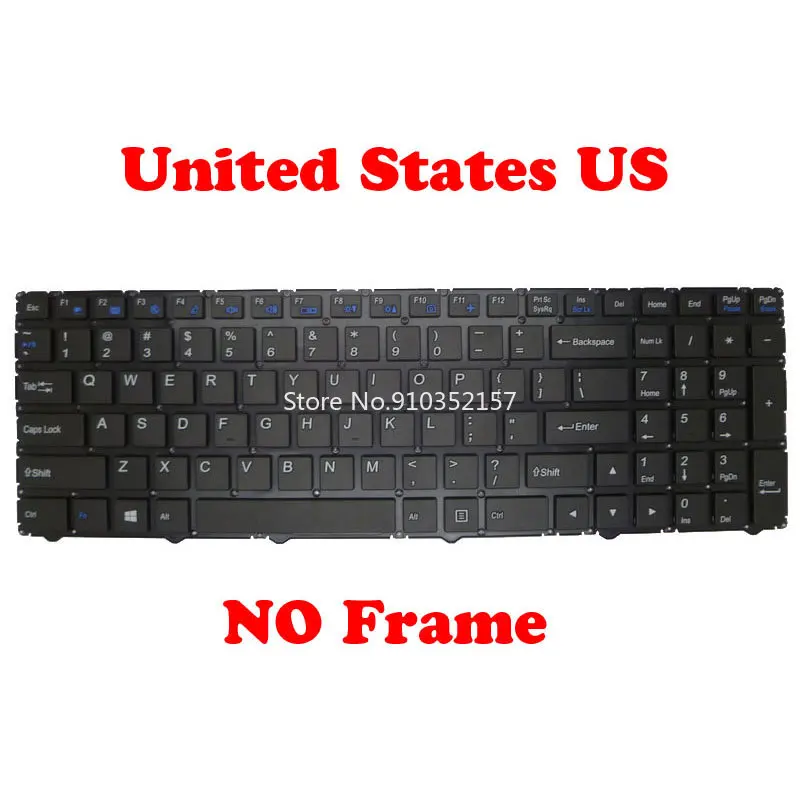 

English US Keyboard For CLEVO WA50SFQ MP-13M13US-4302 4307 MP-13M1300-4307 6-80-W95A3-010-1 MP-13M13U4-430 MP-13M13US-430 WA50SC