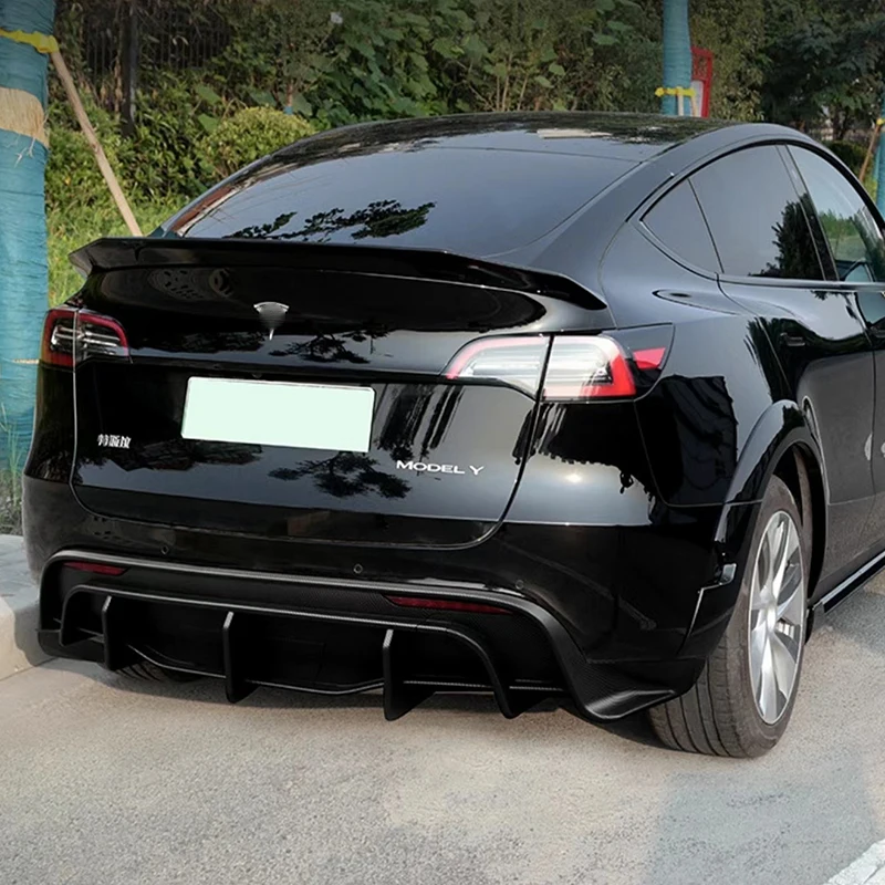 

Suitable for Tesla Model Y rear trunk lid spoiler wing carbon black sports modification kit 2021, 2022, 2023