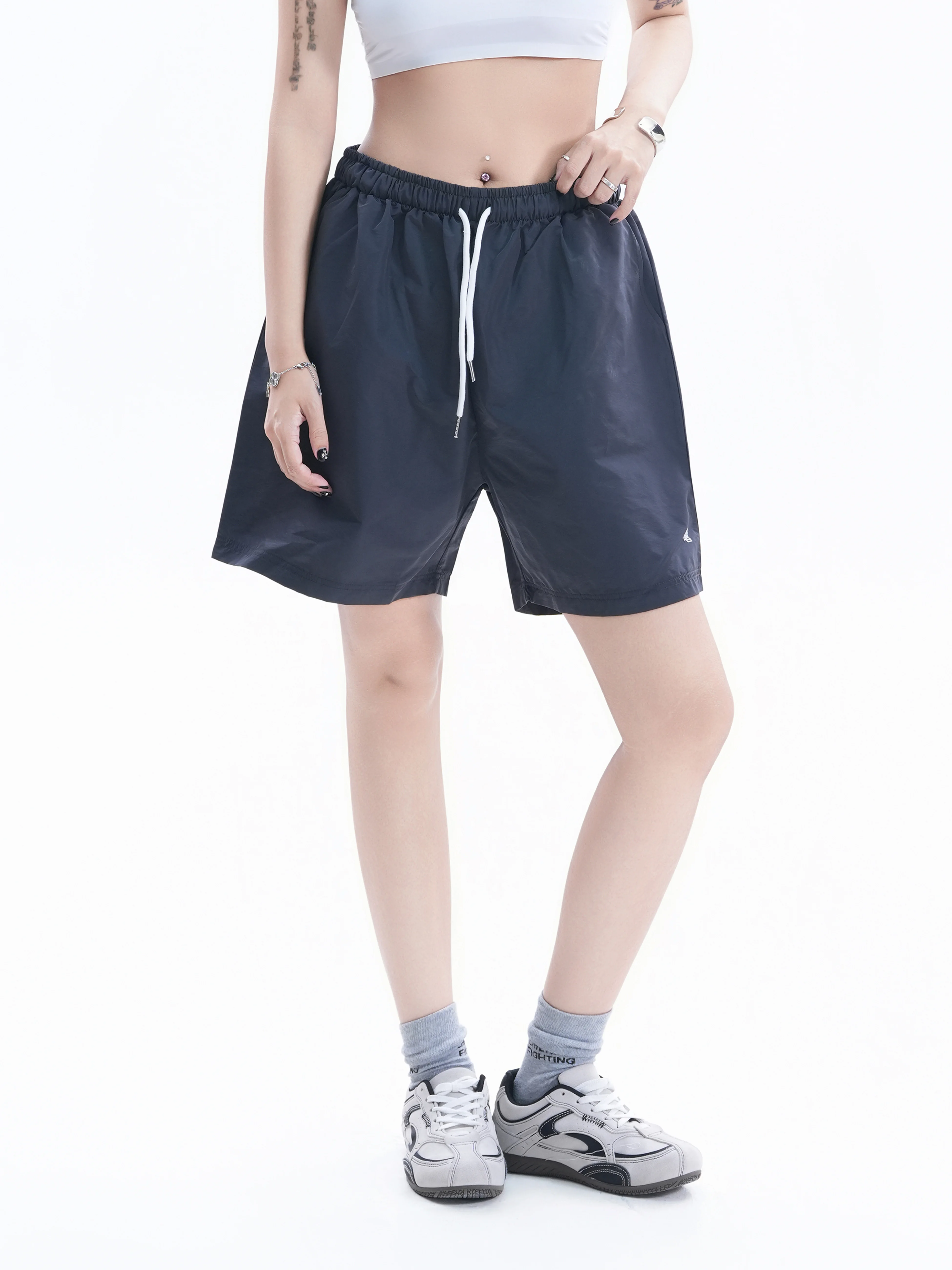 Outdoor Style Quick Dry Loose Fit Shorts for Couples Versatile Casual Pants Polyester Fabric Summer Collection Small Ball