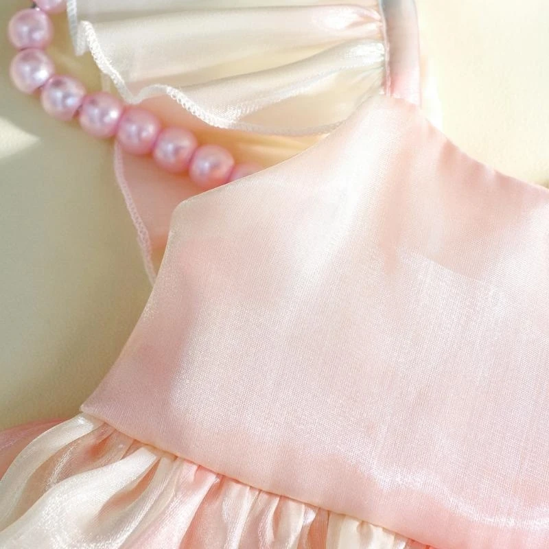 

J15U Bowknot Hairband Romper Dress Set for Baby Photography Infant Girl Photo Clothing Photoshooting Wear Milestones Outfit