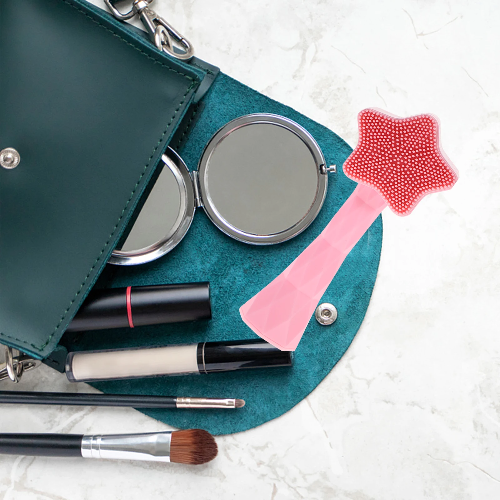 Cepillo Facial de silicona, cepillo de limpieza Facial Manual portátil, herramienta blanca para el cuidado de la piel, masaje Facial, ligero y duradero para el hogar