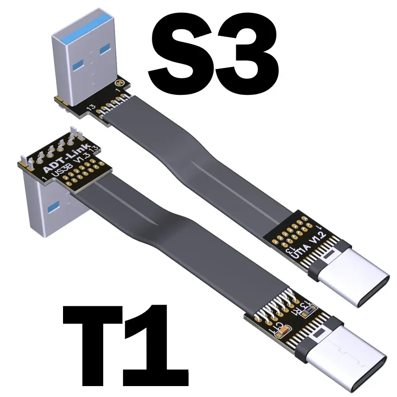 USB 3. 0 Type-C USB «Мама»-«папа», плоский ленточный кабель с углом в 90 градусов USB C FPC FPV 3,1 Для HDTV AV аэрофотосъемки Gopro DSLR