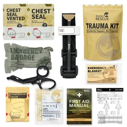 RHINO RESCUE First Aid Trauma Kit, Configurar Kit de Sobrevivência, Kit de Emergência ao Ar Livre para Acampar, Caminhadas IFAK Recarga