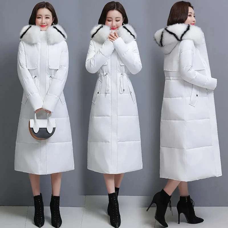 Winter jacket in heavy hair get long cultivate morality show belt down cotton-padded jacket female coat Parkas Snow Wear Outwear