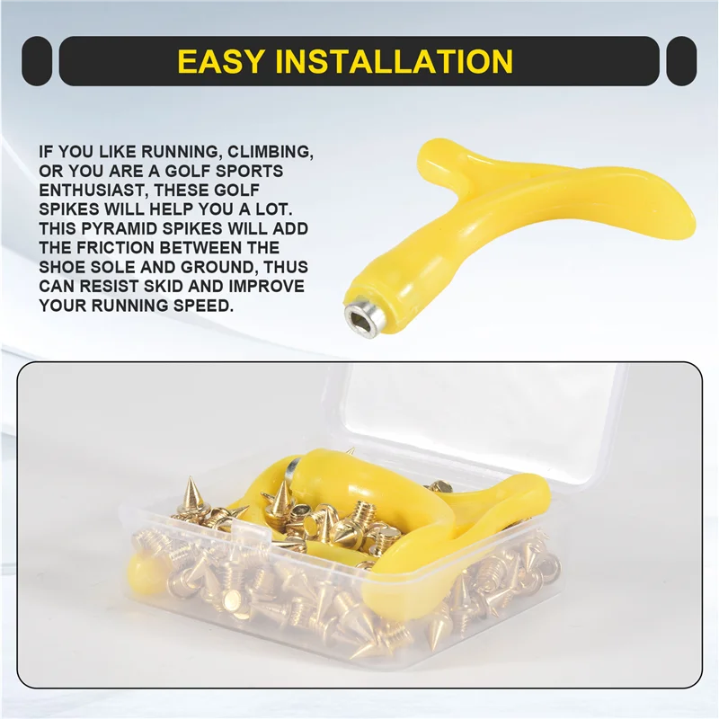 

B06C-120Pcs 1/4 Inch Track Spikes For Track Shoes,Replacement Spikes For Cross Country Short Running Shoes With Spike Wrench