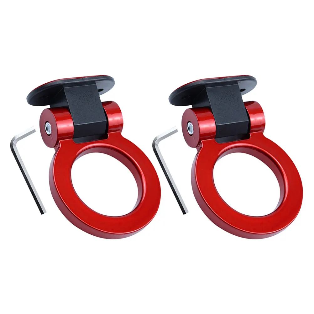 

2pcs Decorative Trailer Hooks ABS Universal Fit Decorative Tow Hook For Car Easy Installation Car Accessories