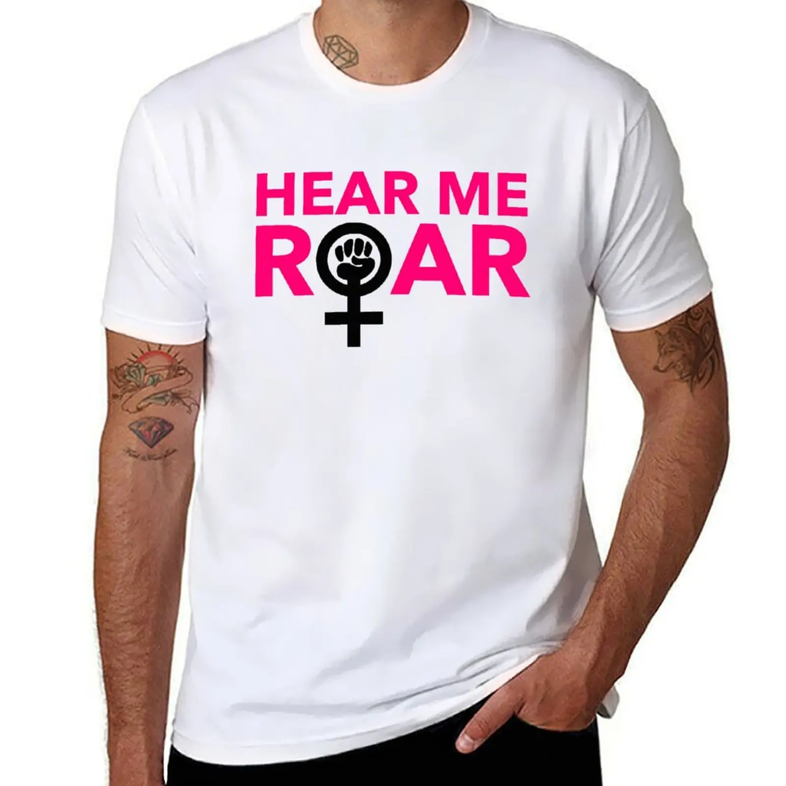 

Футболка Hear Me Roar, мужские футболки для мужчин, мужские футболки с рисунком, футболка