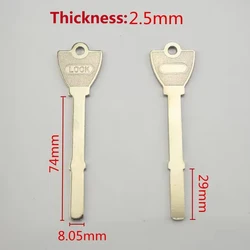 5PCS/LOT Lengthening Folding Flat Blade Key Embryo Fingerprint Lock Special Blank Curve Key