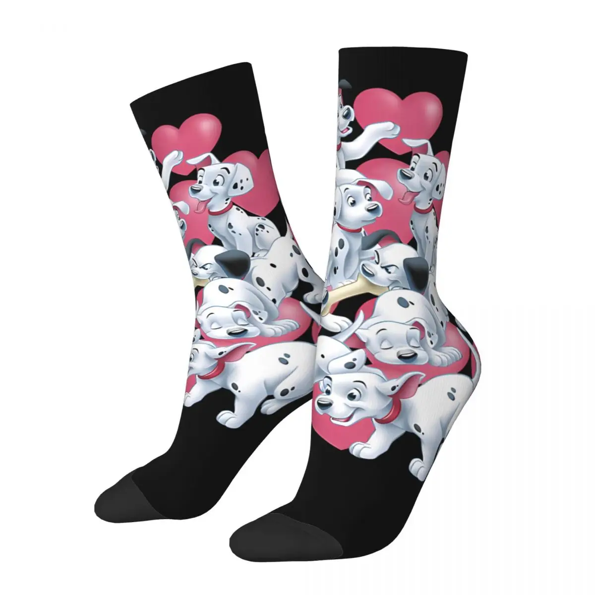 

Hip Hop Vintage Dog Cartoon Cute Kid Crazy Men's compression Socks Unisex One Hundred and One Dalmatians Street Style Pattern