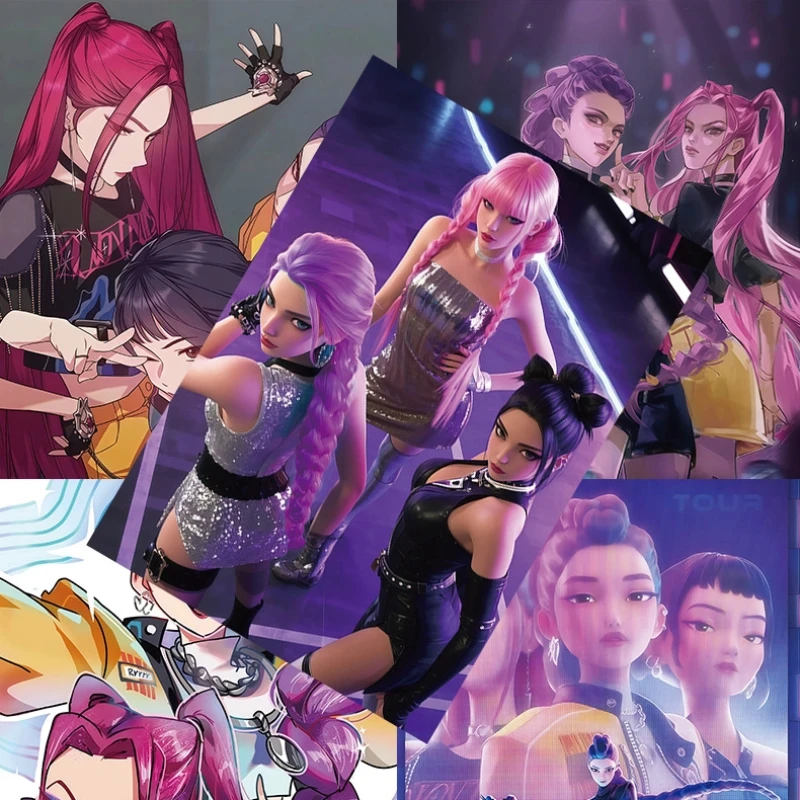 

8pcs Kpop D-demon Hunters Theme Party Backdrop Cloth Decorations Background For poster Photoshoot Decor Backdrop Banner