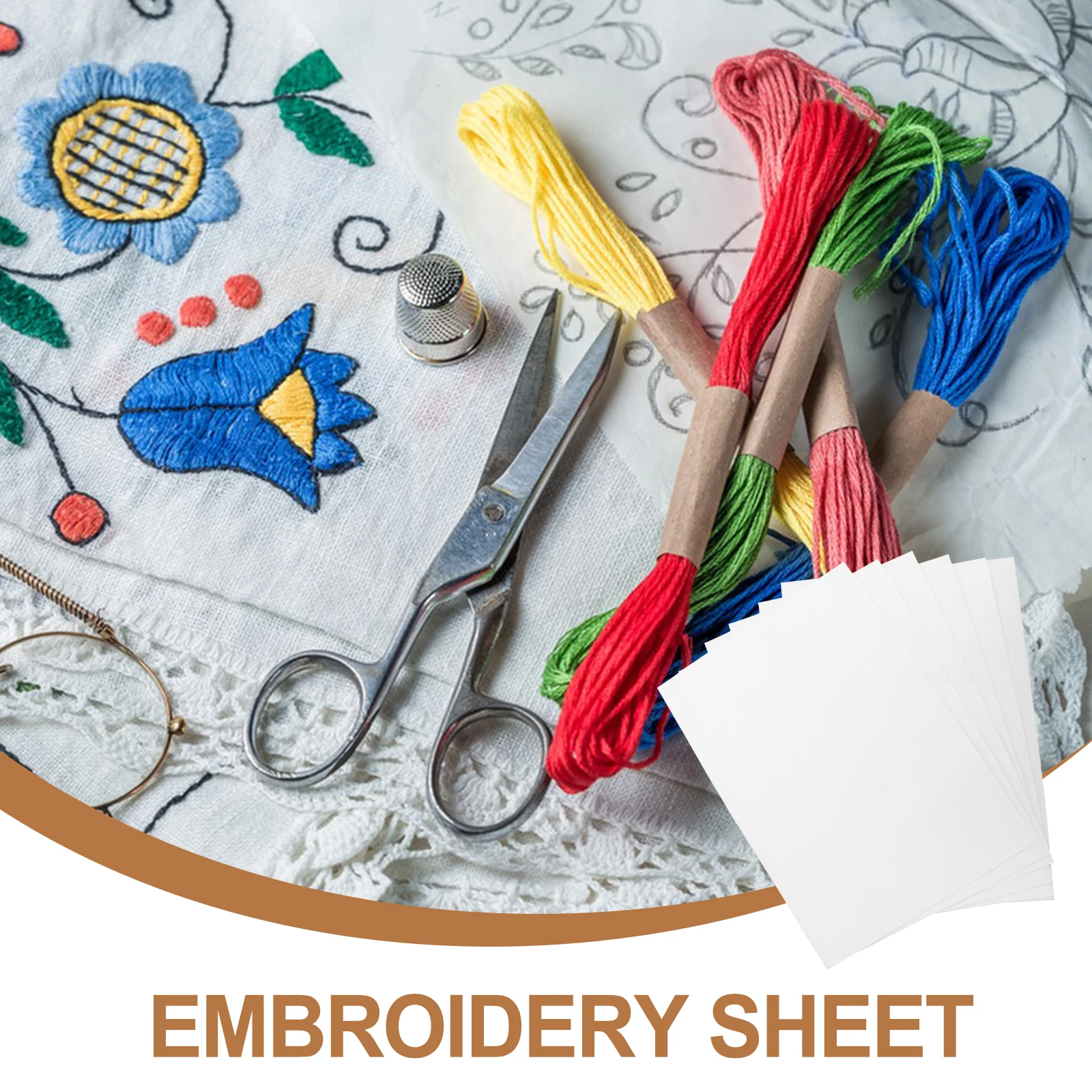 

6Pcs Embroidery Water Soluble Sheet Non-Woven Fabric Durable Tearable Stabilizer for DIY Projects Shirts Caps Bags Sewing