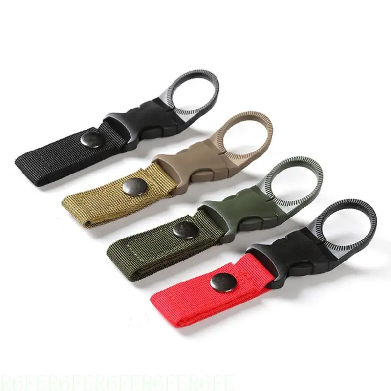 

R6FE Hangings Bottle Buckle Clip Multifunctional Water Bottles Holder Keychains Belt Webbings Strap for Backpacks Belt