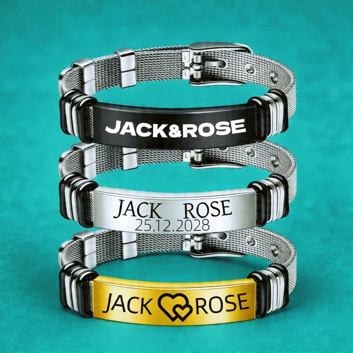 

Custom stainless steel bracelet men Personalized bracelets Fathers day gift papa Laser engraving name logo for him man boyfriend