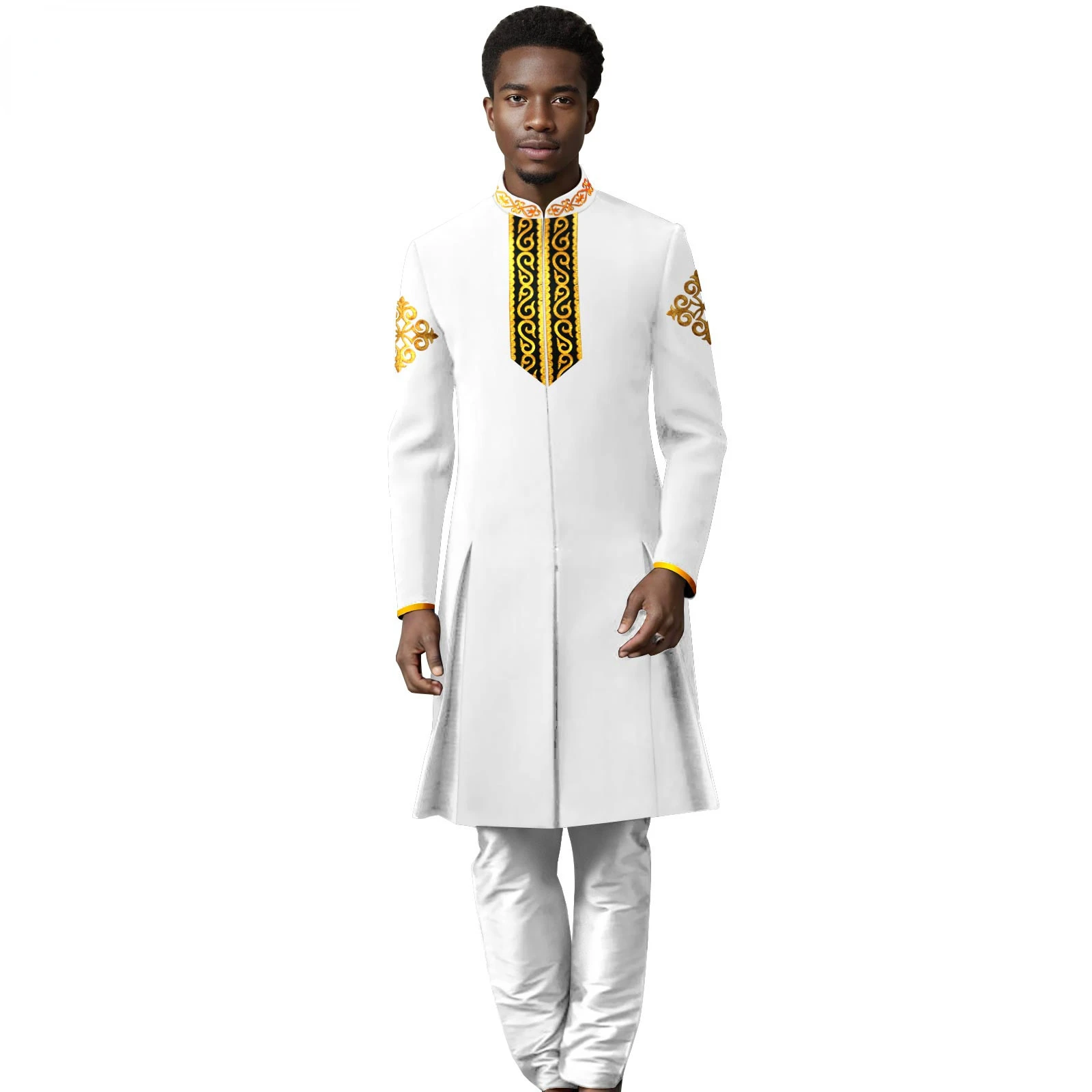 20 Colors Indian Wedding Men Suit Set Tailor-made Slim Fit Best Man Groom Dress Tuxedo Prom Dinner Gold Robe Blazer Pants 2Pcs