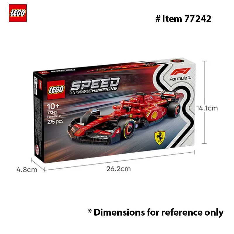 レゴ 77242 スピードチャンピオン フェラーリ SF-24 F1 レースカーおもちゃ - 子供用組み立てセット、ディスプレイ用フェラーリ F1 モデルカーキット 275 個