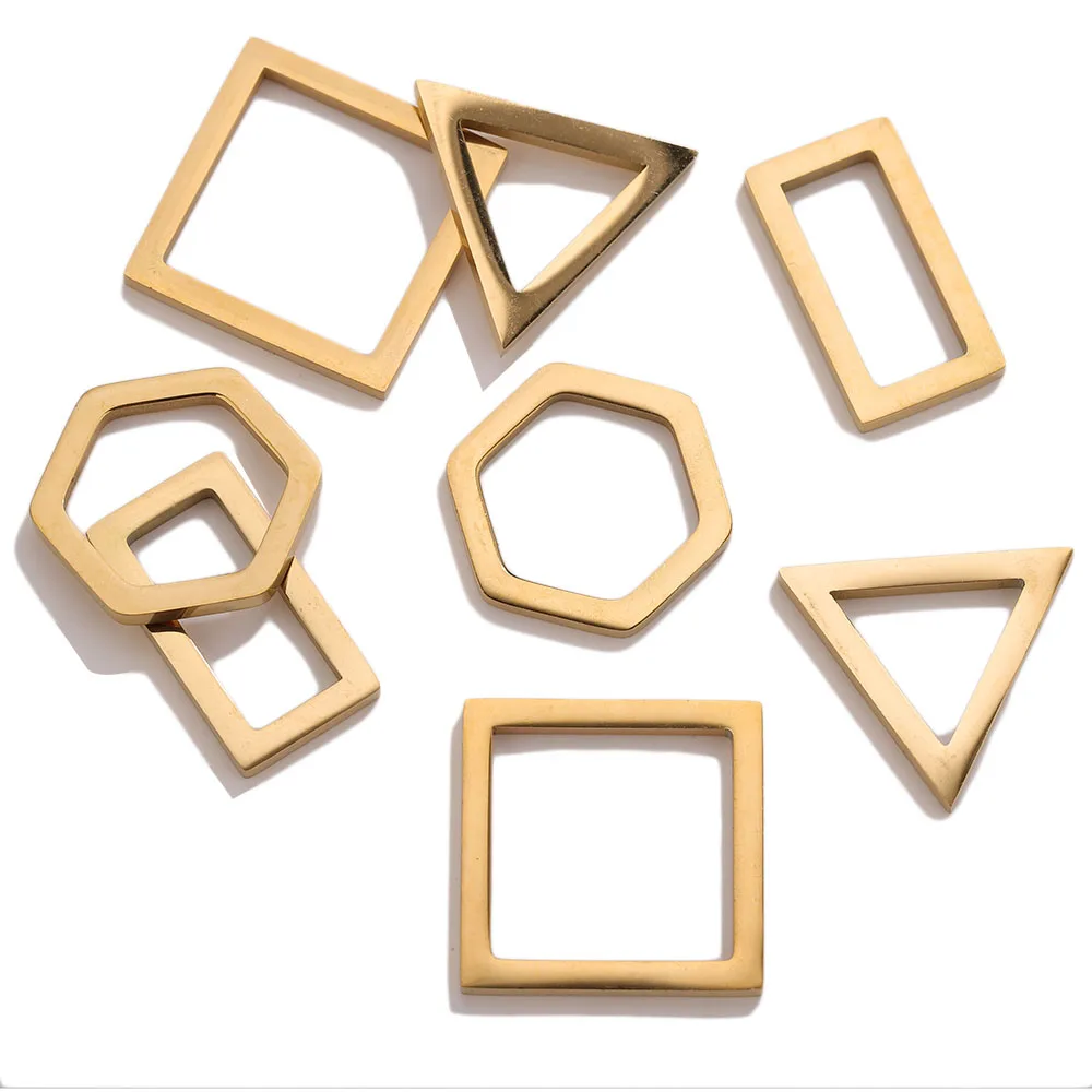 5pcs Stainless Steel Geometric Triangle Round Charms Pendants Jewelry Making  Accessories DIY Earrings Necklace Wholesale Bulk