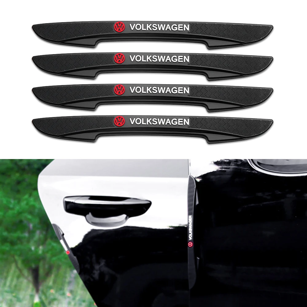 4Pcs Rubber Car Door Edge Anti-collision Strip Bumper Decoration Stickers For Volkswagen VW Golf Polo Tiguan Passat Touran Tharu