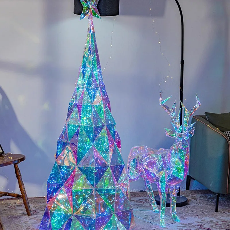 Christmas Tree Symphony Luminous Laser Landing Internet Celebrity Holiday Party Scene Cloth Modeling Props Ornament Home Product