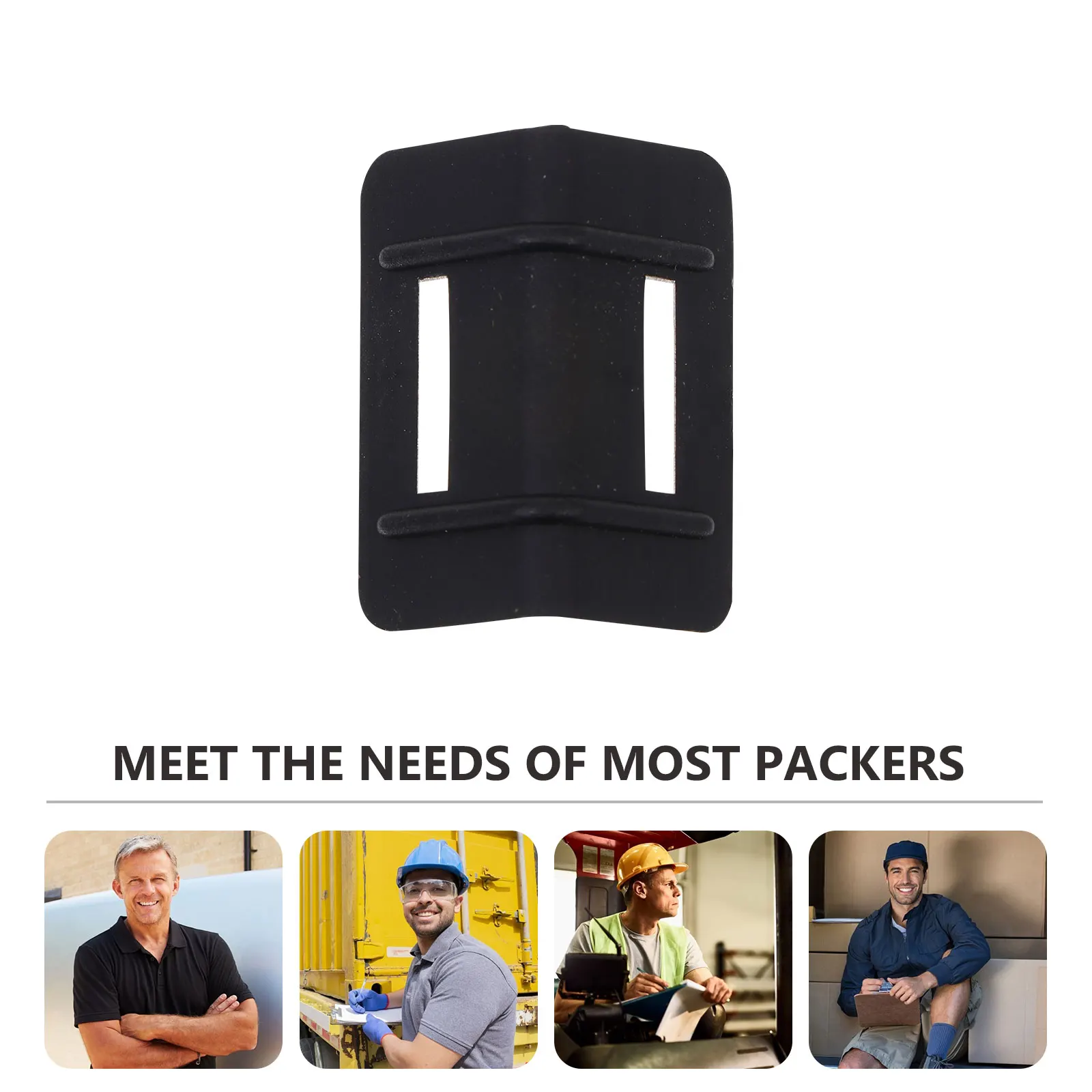 

100 pcs Anti-slip Corner Guards 46mmx2mm Thick Cargo Protectors Edge Protector Truck Pallet Packaging Straps Black Plastic