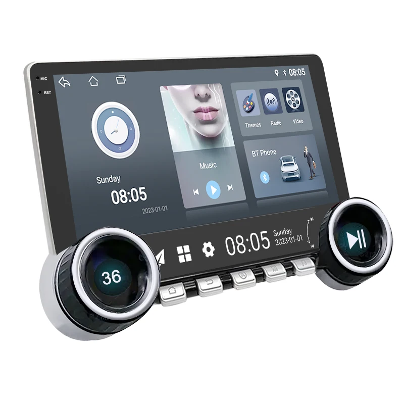 HOT Selling 10.1 Inch Car Radio Dual Knob Button Android Carplay Bt-enabled WIFI DSP Multimedia Car Stereo Car Dvd Player