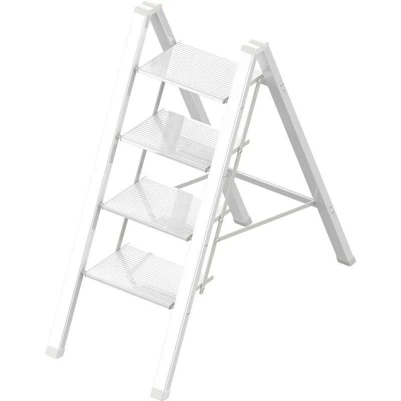 3 Step Lightweight Folding Ladder for Home, 330lbs Aluminum Steps Ladder Anti-Slip for Kitchen, Foldable, Adults