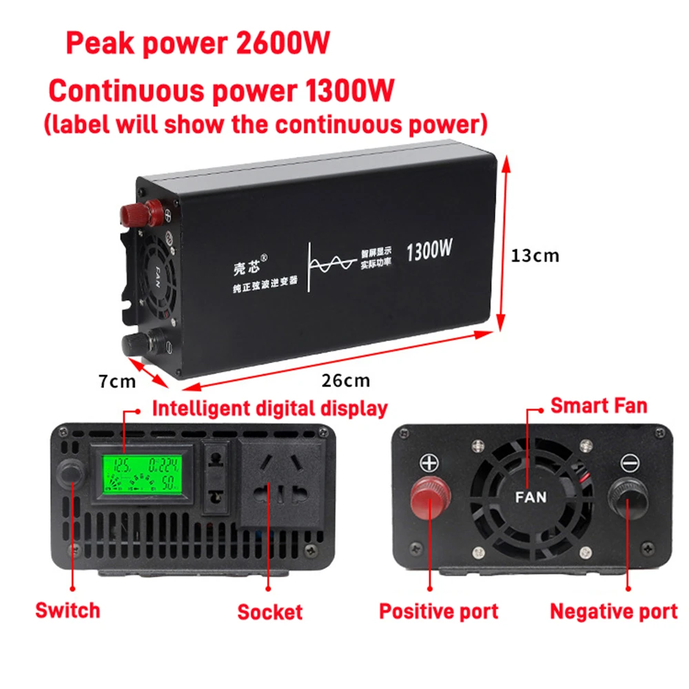 محول طاقة موجة جيبية نقية ، محول تردد ، W ، W ، 12 فولت ، 24 فولت ، 48 فولت ، 60 فولت ، 72 فولت إلى AC V ،