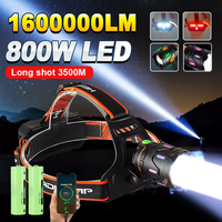2025 Powerful LED Headlamp Rechargeable Telescopic Zoomable Headlight Outdoor Waterproof Work Head Lamp High Lumen Head Torch