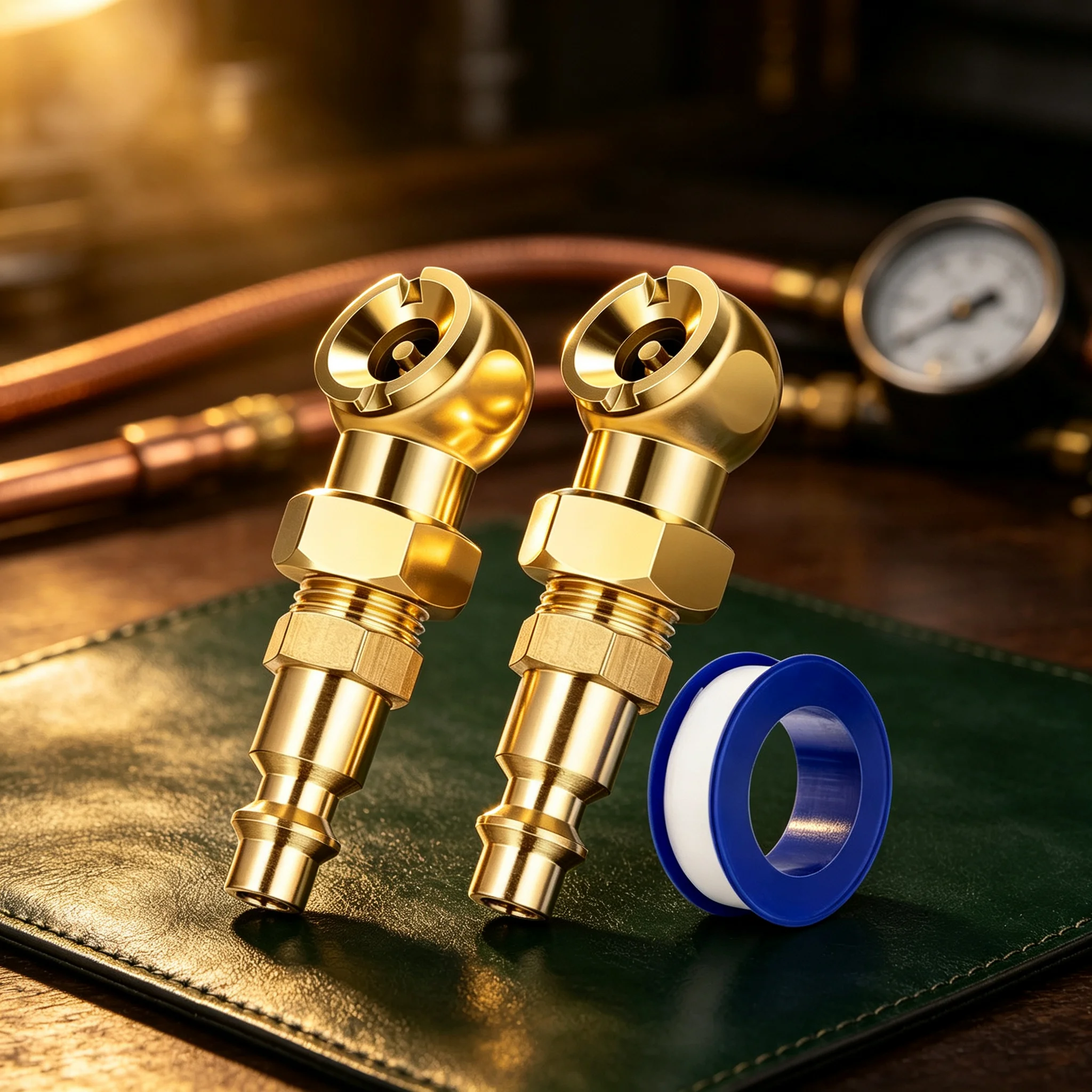 Brass Tire Inflator Chuck Set 1/4