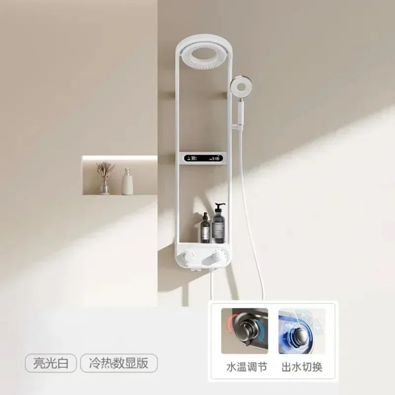 LED Digital Rain Rain Shower Faucet Bathroom Shower System, Real-time Temperature Display, All Copper Material,