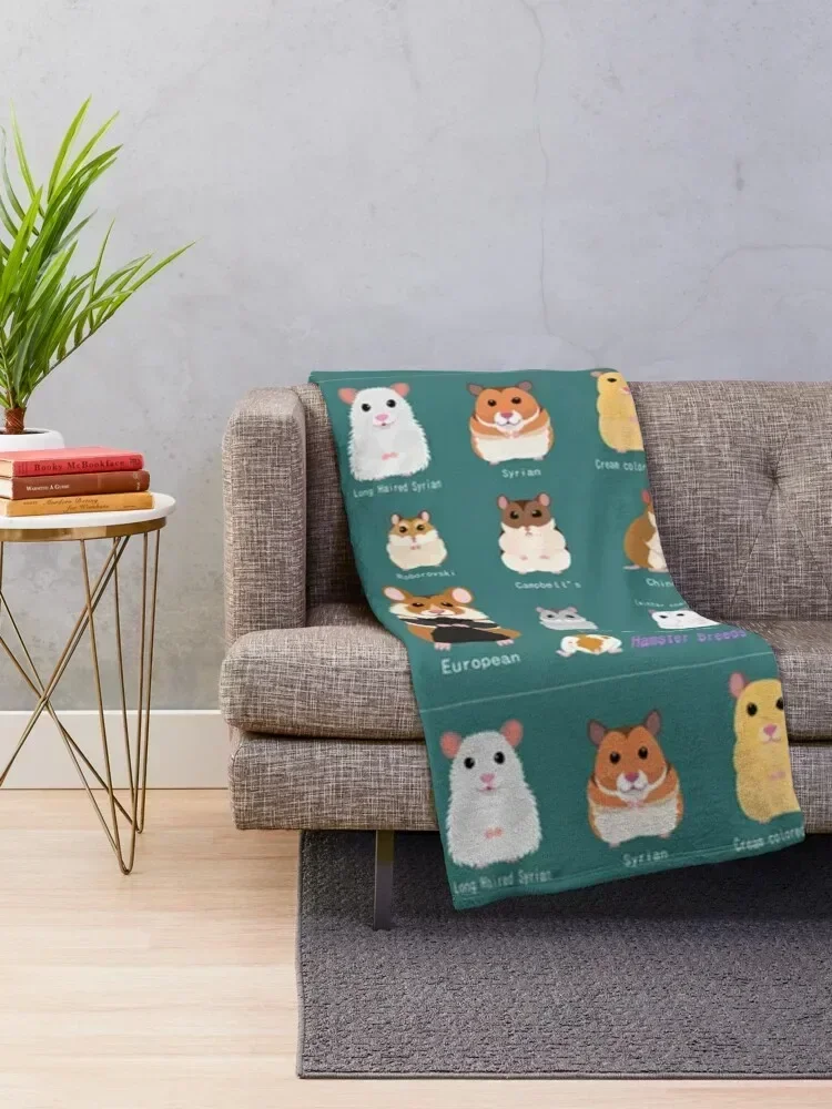 Hamster Breeds syrian hamster Throw Blanket Decorative Sofa Beach Flannel Blankets