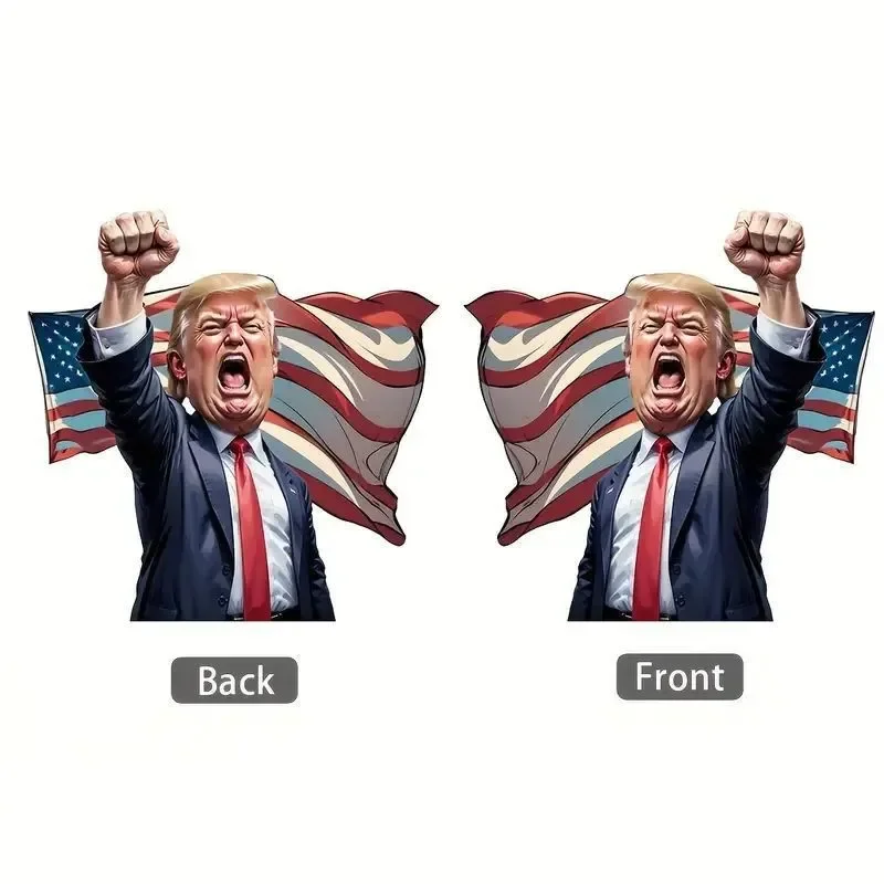 Pendentif acrylique de dessin animé de Donald Trump, porte-clés avec beurre de voiture, pendentif d'arbre de Noël, drôle et intéressant