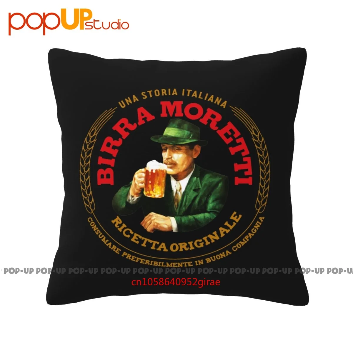 Vintage moderno birra moretti cerveja italiana álcool bebida fronha lance capa de almofada para decoração do quarto qualidade superior
