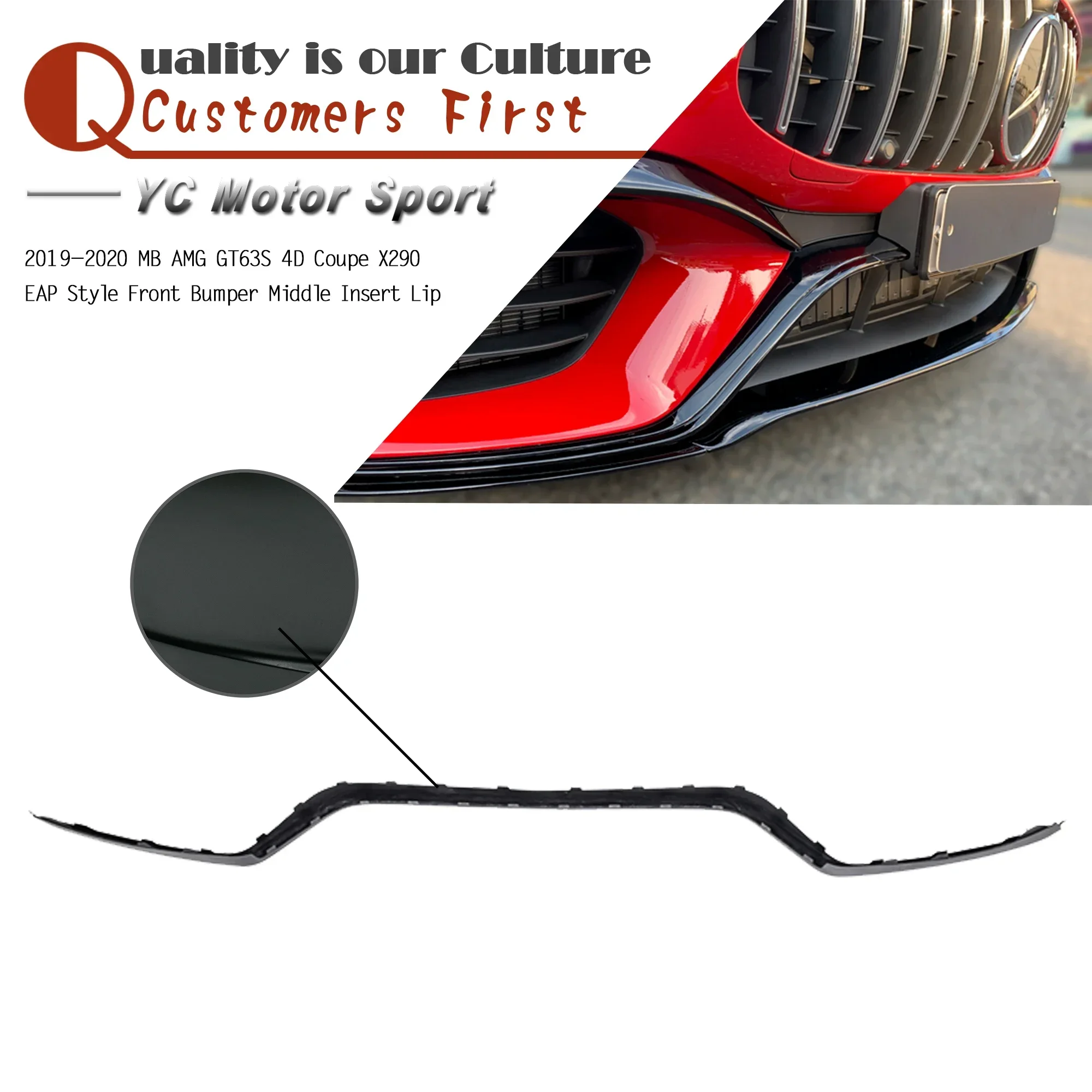 

GT63S X290 CF FRP EDITION1 Aerodynamic Package Style Front Bumper Middle Insert Lip Fit For 19-20 AMG GT63S 4D Coupe X290